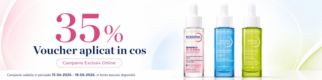 Promotie cu 35% Voucher aplicat in cos la Bioderma