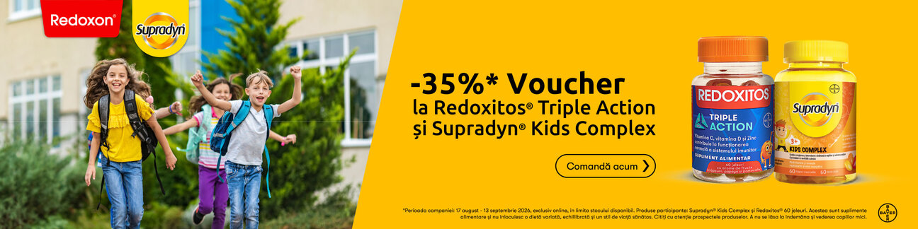 Promotie cu 35% voucher aplicat in cos la Supradyn si Redoxitos
