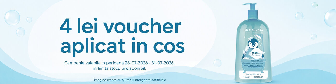 Promotie cu 4 lei voucher aplicat in cos la Bioderma