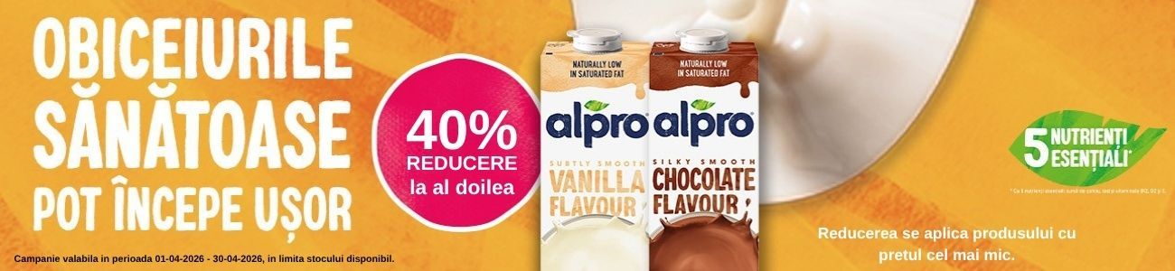 Promotie cu 40% la al doilea produs Alpro