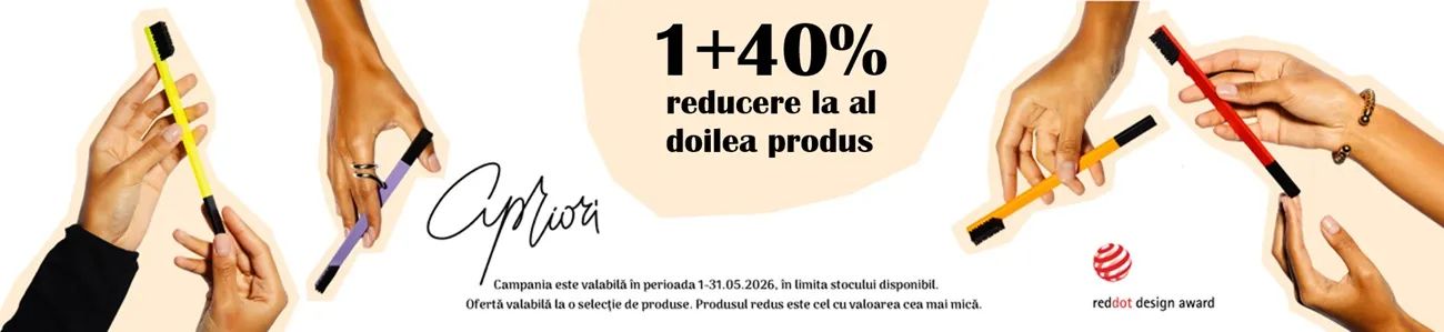Promotie cu 40% reducere la al doilea produs Apriori