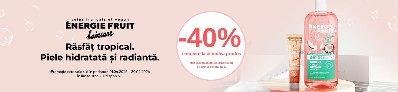 Promotie cu 40% reducere la al doilea produs Energie Fruit