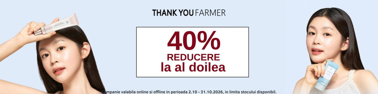 Promotie cu 40% reducere la al doilea produs Thank you Farmer