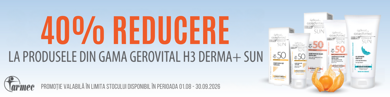Promotie cu 40% reducere la Gerovital H3 Derma+ Sun