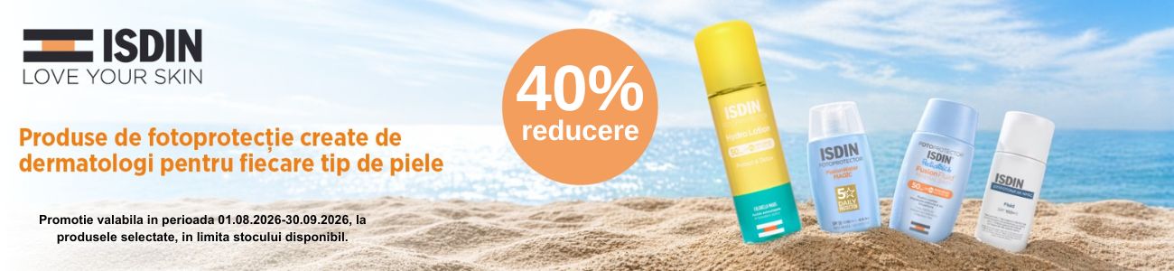 Promotie cu 40% reducere la Isdin Sun