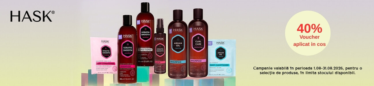 Promotie cu 40% voucher aplicat in cos la Hask