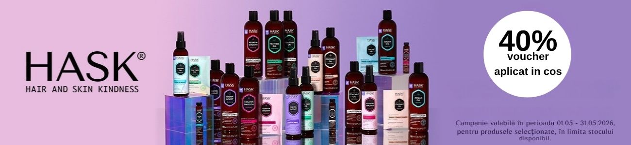 Promotie cu 40% voucher aplicat in cos la Hask