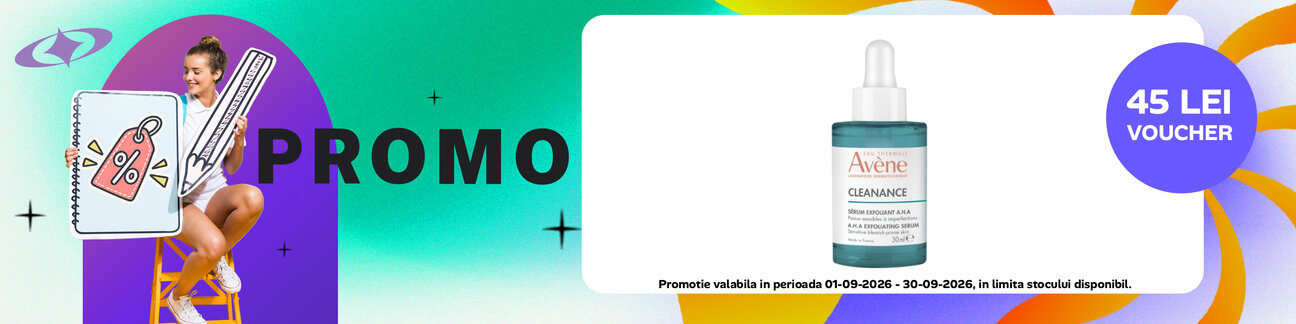 Promotie cu 45 lei voucher valoric aplicat in cos la Avene