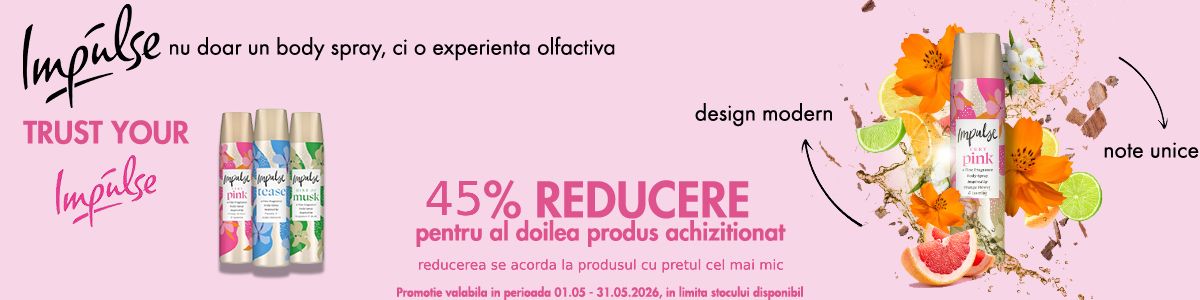 Promotie cu 45% reducere la al doilea produs Impulse