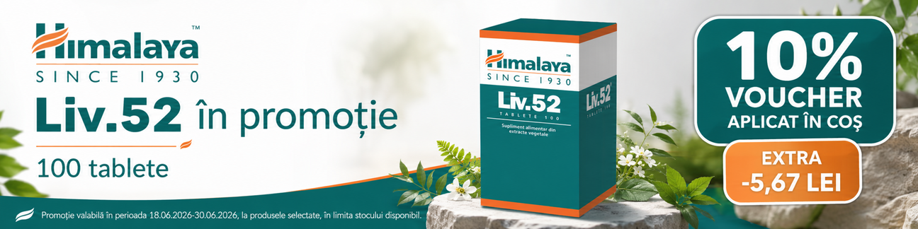 Promotie cu 5.67 lei extra voucher in cos la Himalaya Liv 52