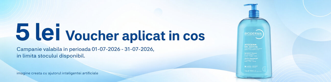 Promotie cu 5 lei Voucher aplicat in cos la Bioderma