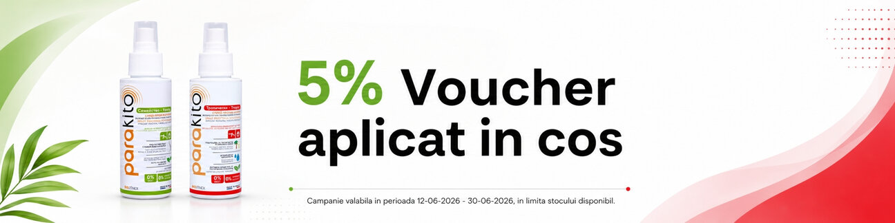 Promotie cu 5% Voucher aplicat in cos la Parakito