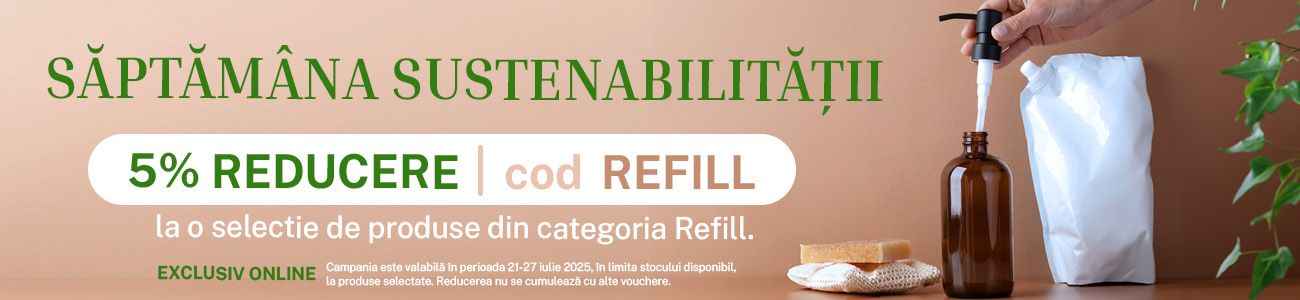 Promotie cu 5% Voucher aplicat in cos la produsele Refill
