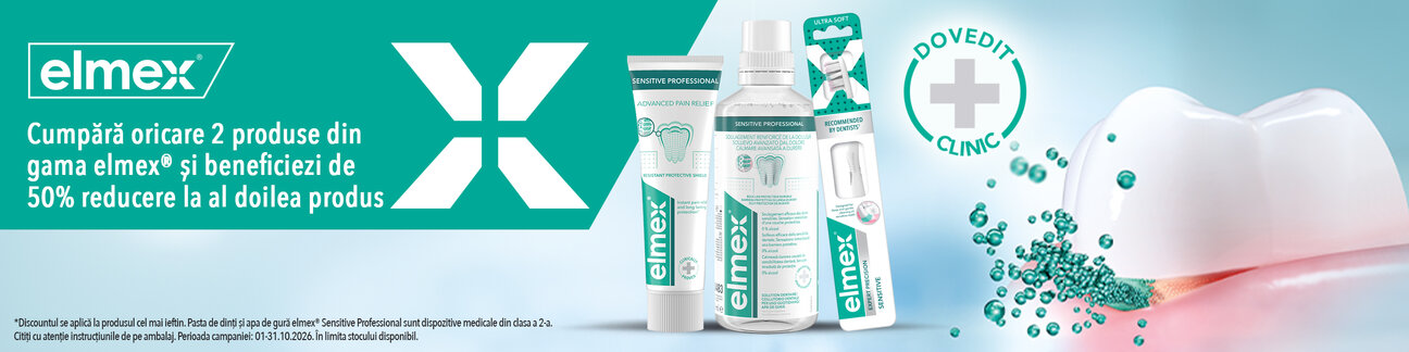 Promotie cu 50% la al doilea produs Elmex