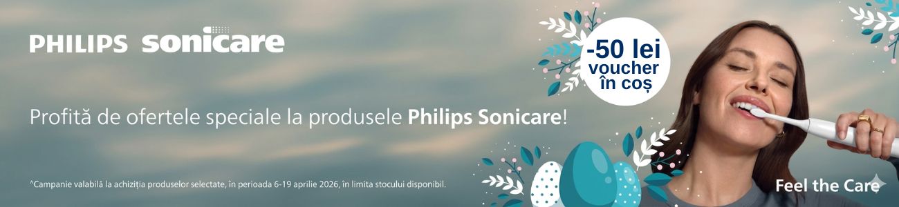 Promotie cu 50 lei voucher aplicat in cos la Philips Sonicare 