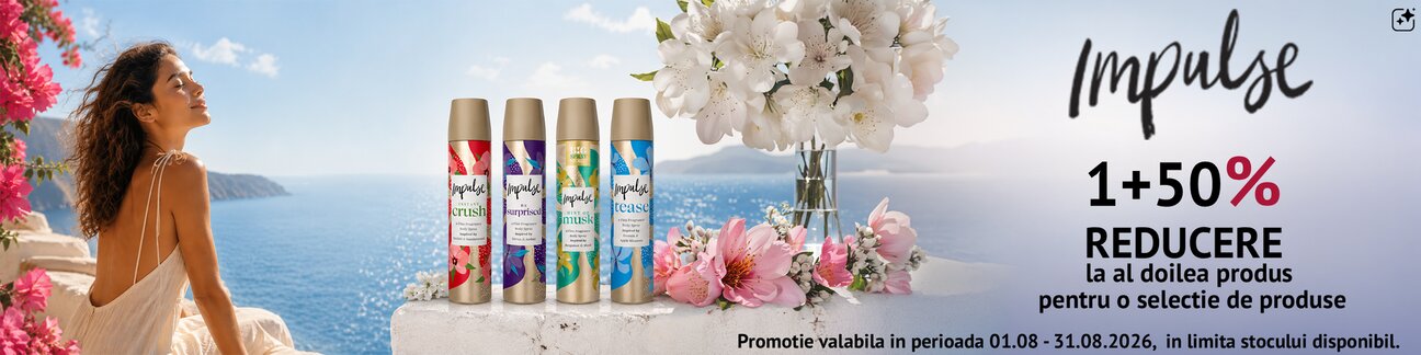 Promotie cu 50% reducere la al doilea produa Impulse
