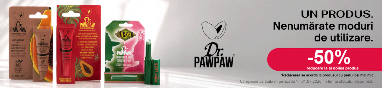 Promotie cu 50% reducere la al doilea produs Dr.PawPaw