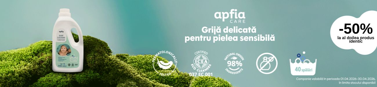 Promotie cu 50% reducere la al doilea produs identic Apifia Care Detergent