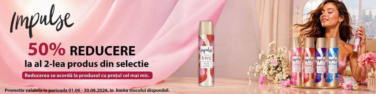 Promotie cu 50% reducere la al doilea produs Impulse