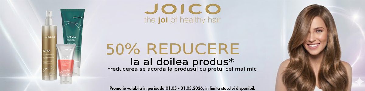 Promotie cu 50% reducere la al doilea produs Joico