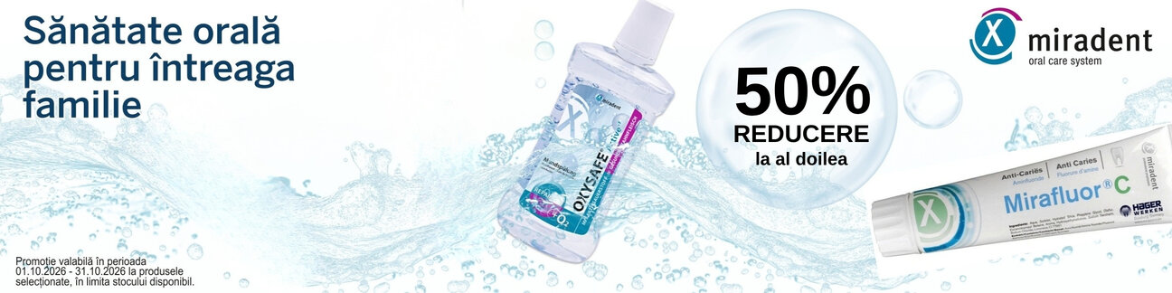 Promotie cu 50% reducere la al doilea produs Miradent