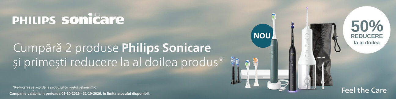 Promotie cu 50% reducere la al doilea produs Philips Sonicare