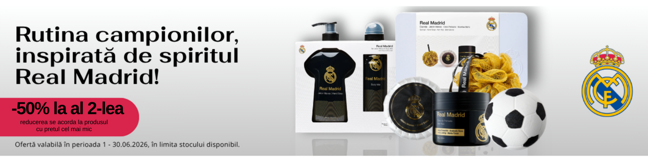 Promotie cu 50% reducere la al doilea produs Real Madrid