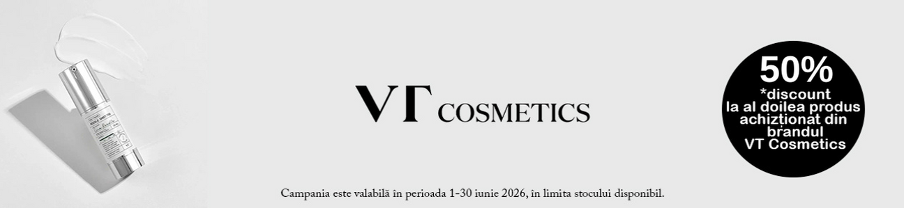 Promotie cu 50% reducere la al doilea produs Vt Cosmetics