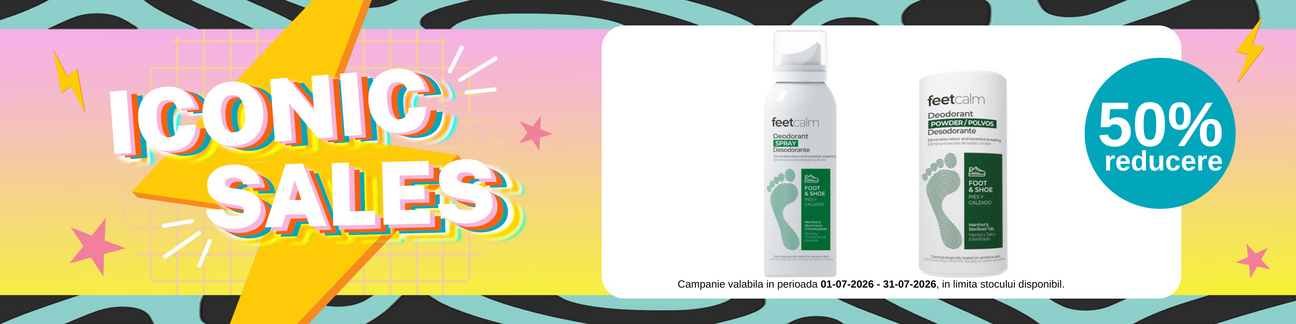 Promotie cu 50% reducere la Feet Calm - Iconic Sales