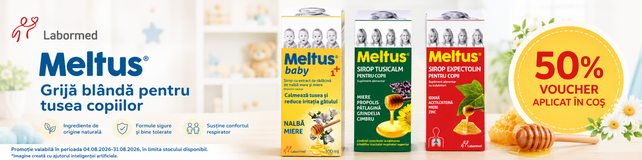 Promotie cu 50% voucher aplicat in cos la Meltus