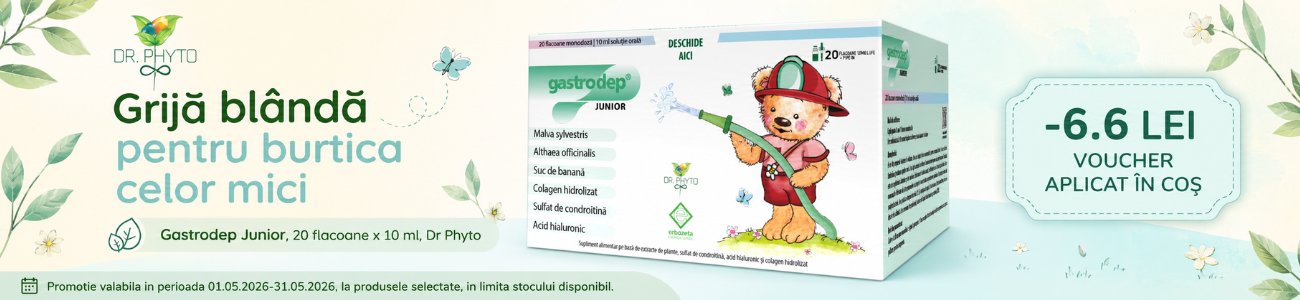 Promotie cu 6.6 lei voucher aplicat in cos la Dr Phyto Gastrodep Junior
