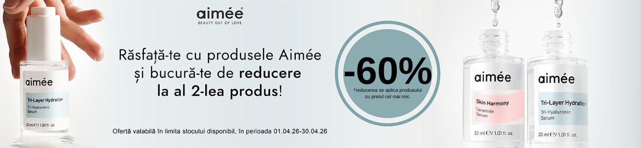 Promotie cu 60% reducere la al doilea produs Aimee