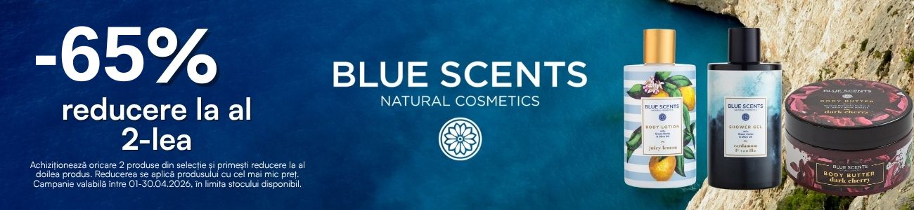 Promotie cu 65% reducere la al doilea produs Blue Scents