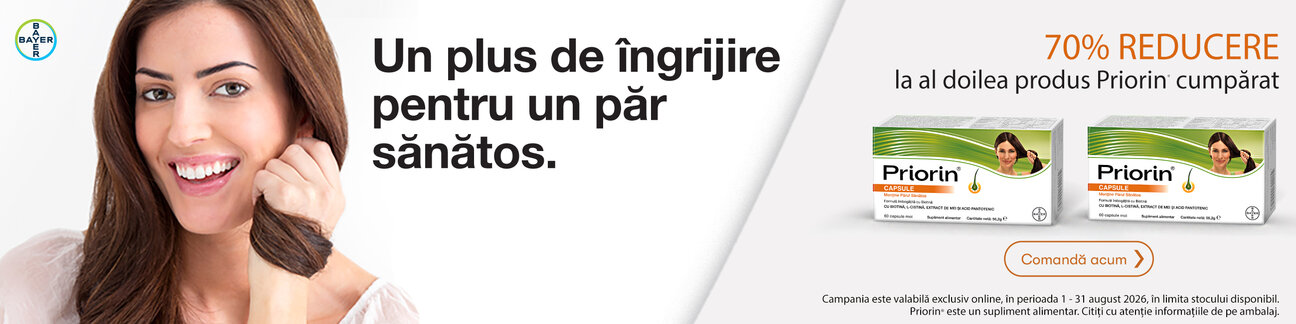 Promotie cu 70% reducere la al doilea produs identic Priorin