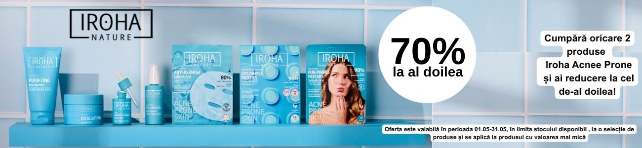 Promotie cu 70% reducere la al doilea produs Iroha