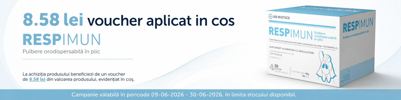 Promotie cu 8.58 lei voucher aplicat in cos la Respimun