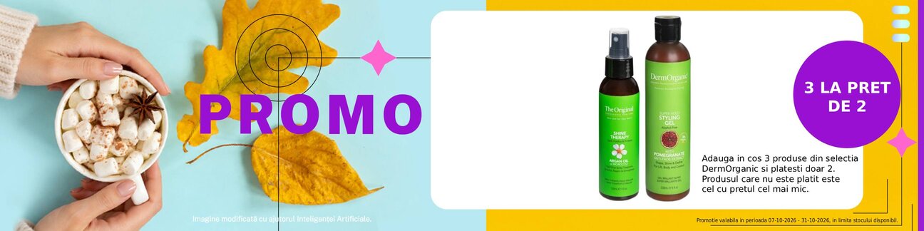 Promotie cu cumperi 3 platesti 2 la Dermorganic