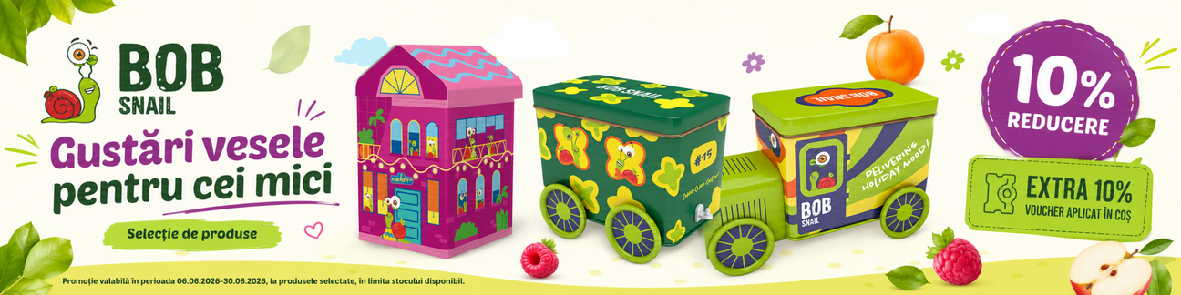 Promotie cu extra 10% voucher aplicat in cos la Bob Snail