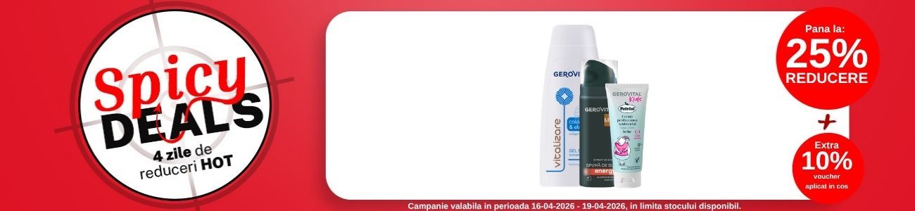 Promotie cu Extra 10% voucher aplicat in cos la Gerovital - Spicy Deals