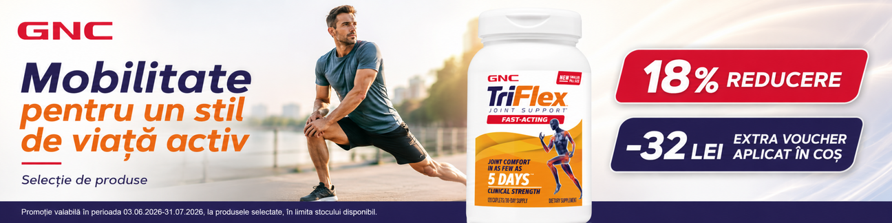 Promotie cu extra 32 lei voucher aplicat in cos la Gnc Triflex Fast Acting