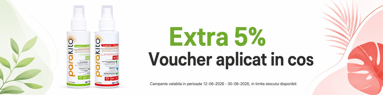 Promotie cu Extra 5% Voucher aplicat in cos la Parakito