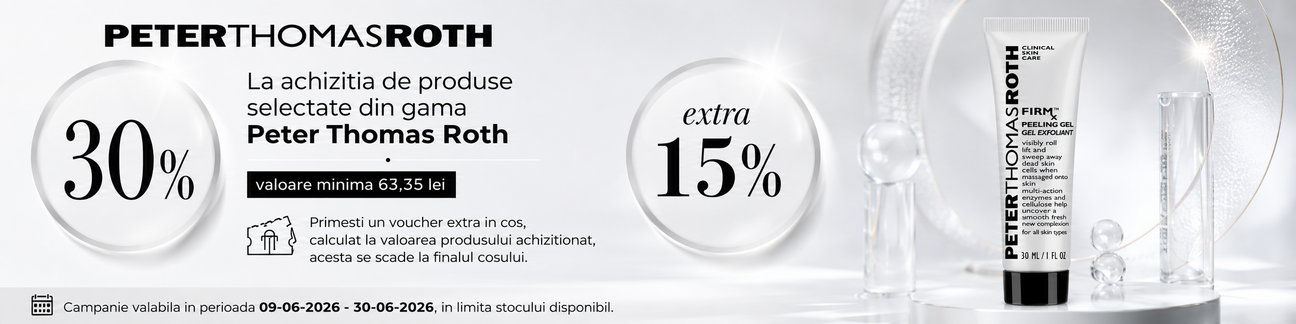 Promotie cu extra voucher aplicat in cos 15% la Peter Thomas Roth