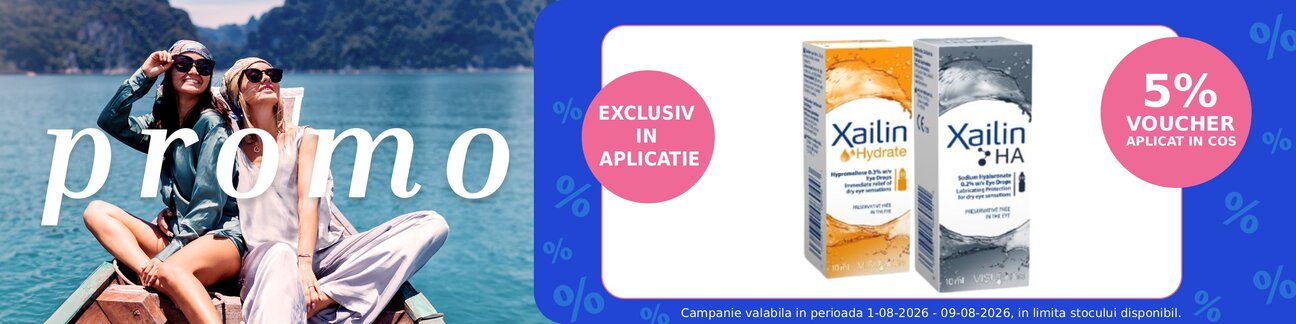 Promotie cu extra voucher aplicat in cos 5% la Visupharma Exclusiv in Aplicatie