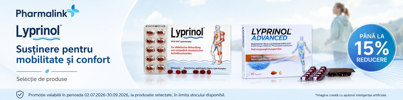Promotie cu pana la 15% reducere la Pharmalink Lyprinol