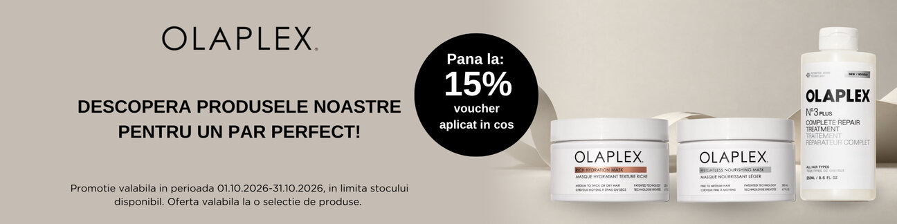 Promotie cu pana la 15% voucher aplicat in cos la Olaplex