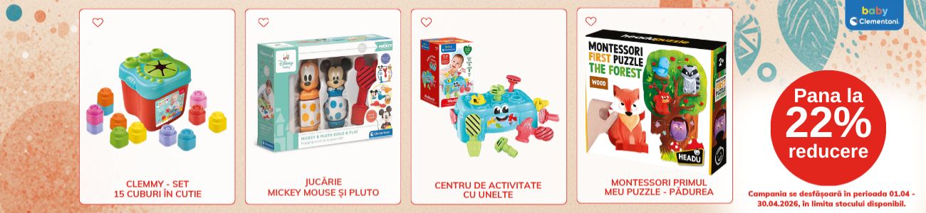 Promotie cu pana la 22% reducere la Clementoni