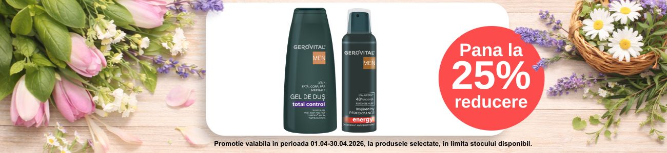 Promotie cu pana la 25% reducere la Gerovital Men