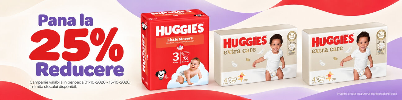Promotie cu pana la 25% reducere la Huggies