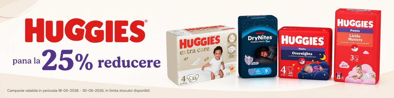 Promotie cu pana la 25% reducere la Huggies