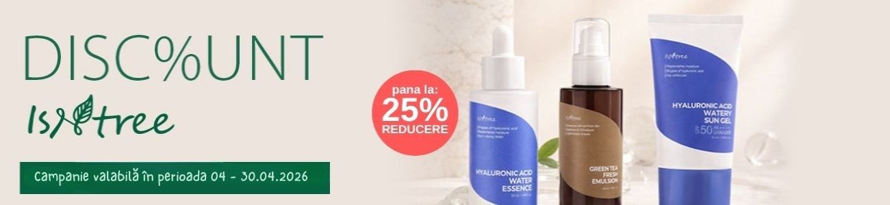 Promotie cu pana la 25% reducere la Isntree